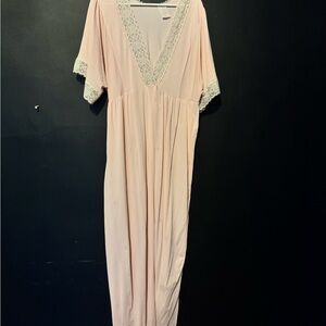 Elegant Pink Lace Trimmed Nightgown